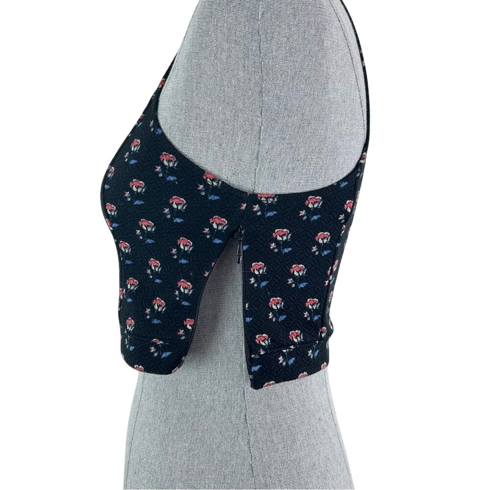 Hollister black and floral high neck crop top - Picture 3 of 8